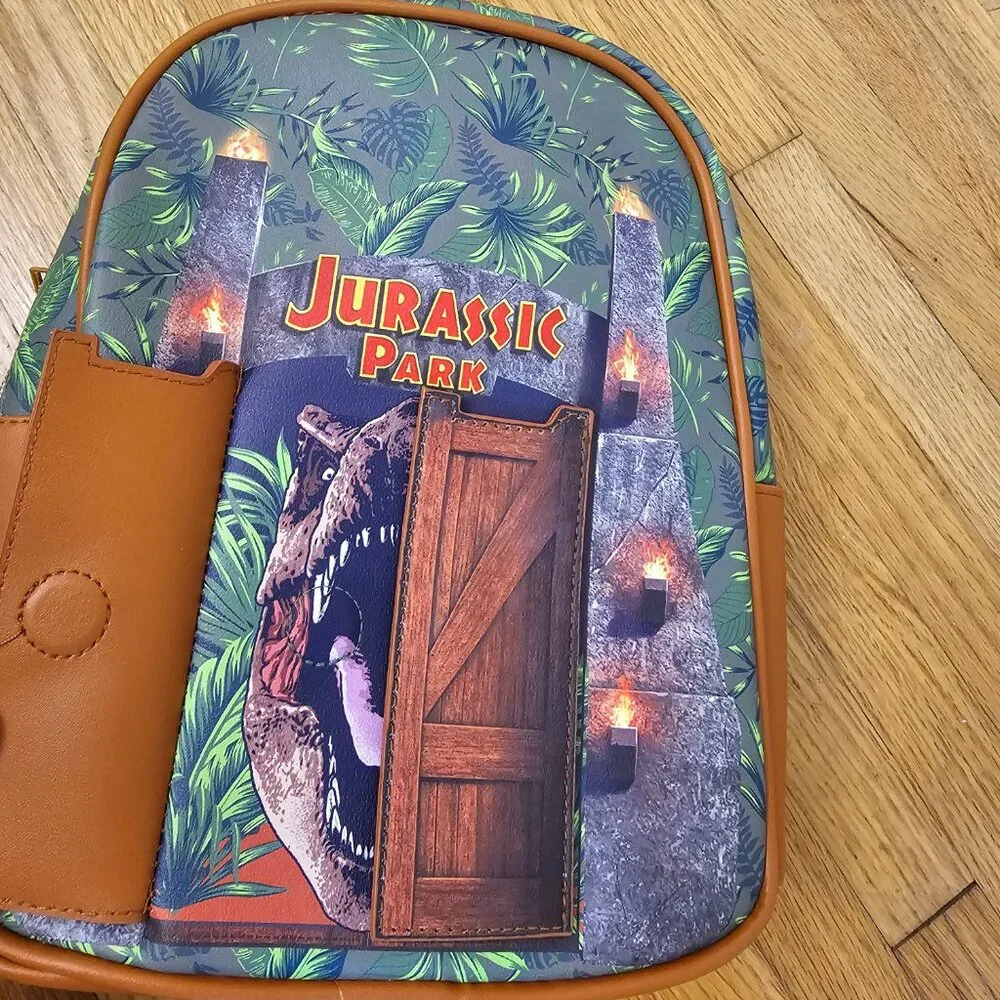 NWT Jurassic Park Magnetic Gates Trex Mini Backpack - Picture 4 of 5